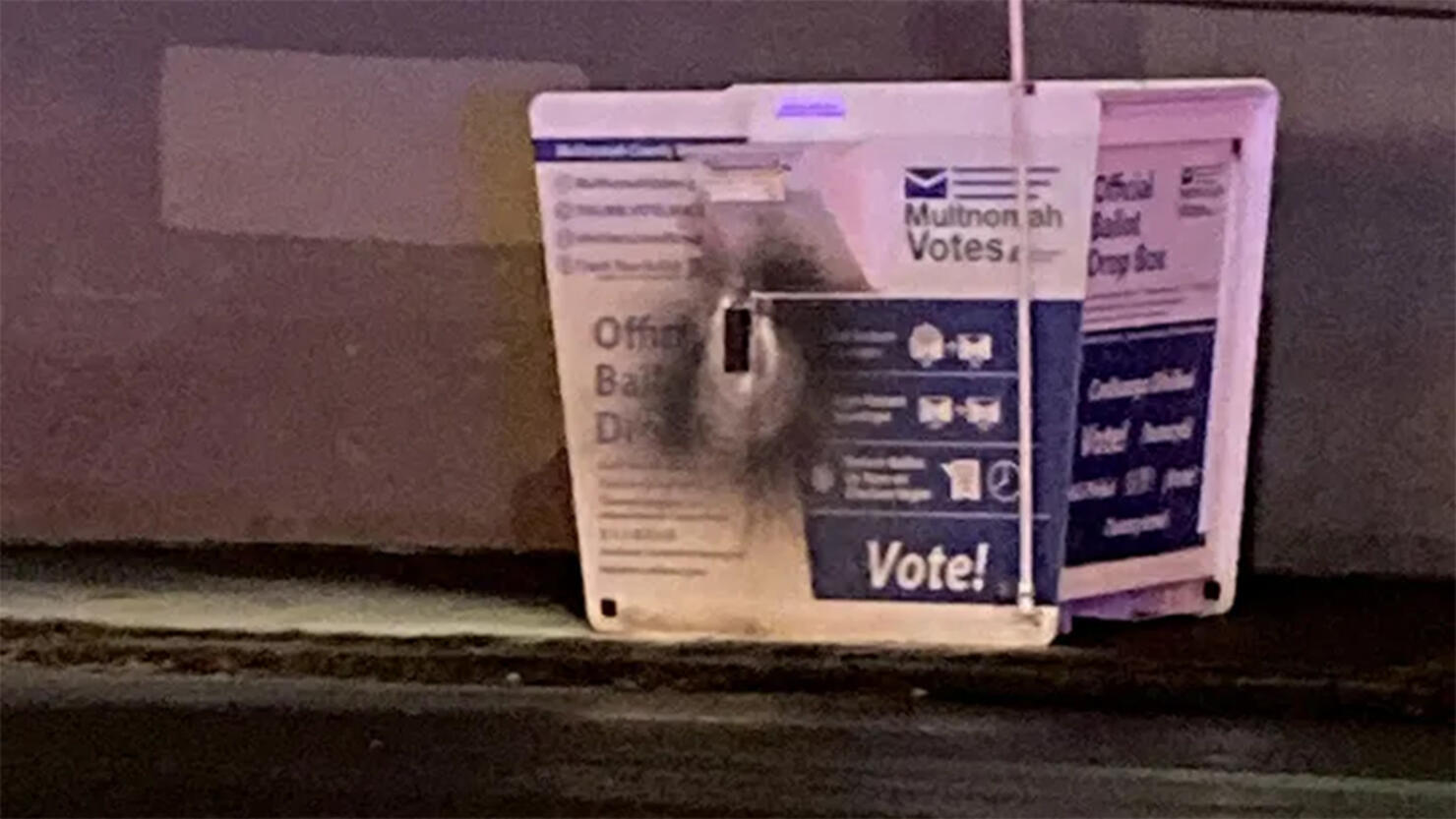 Burned ballot box