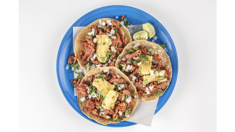 Traditional Mexican food called Tacos Al Pastor