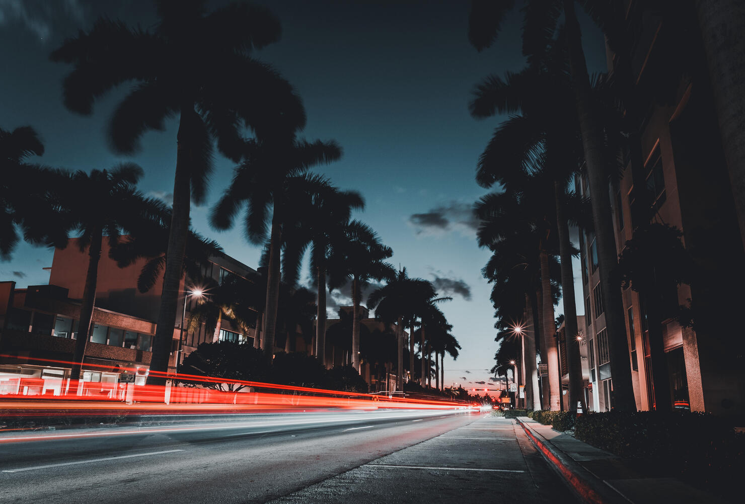 Lanes of Light, Street, Miami, Night