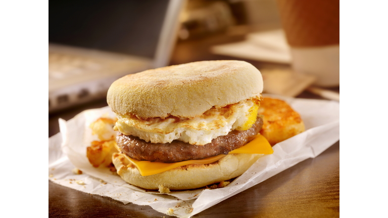 Sausage and Egg Breakfast Sandwich at your Desk