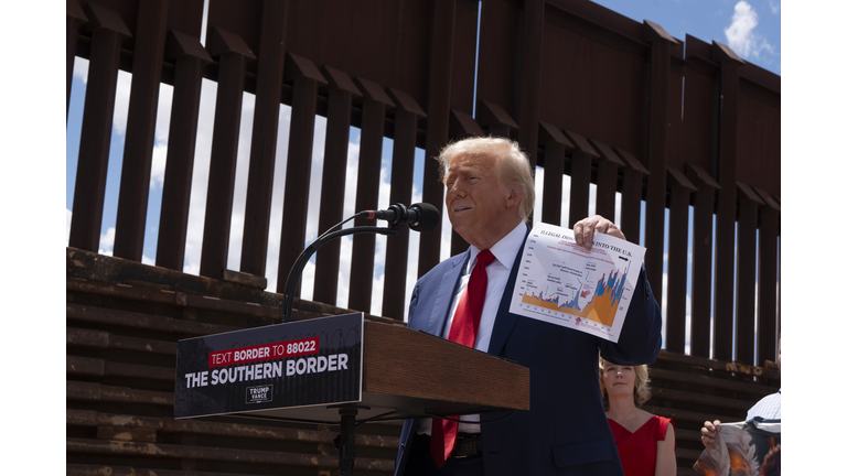 Trump Holds Campaign Event on U.S.-Mexico Border in Cochise County, Arizona