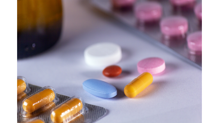 Pills on table