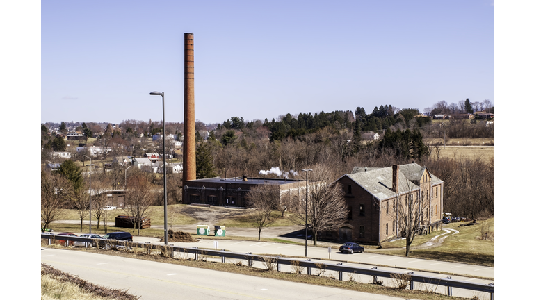 The boiler plant and machine shop on the campus of St Vincent College