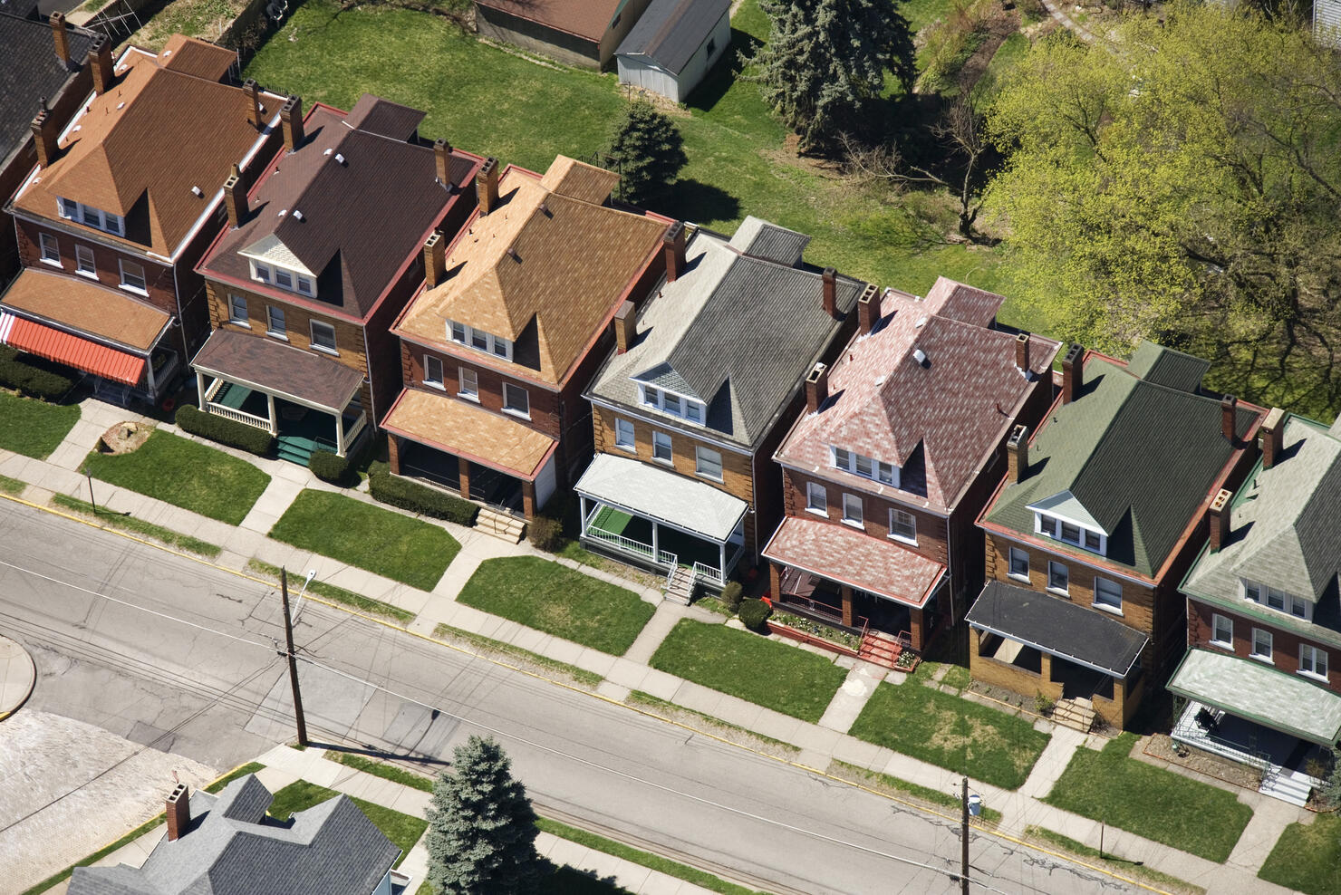 Row of identical houses