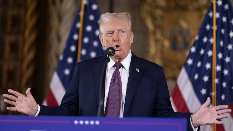 President-Elect Trump Holds Press Conference At Mar-A-Lago