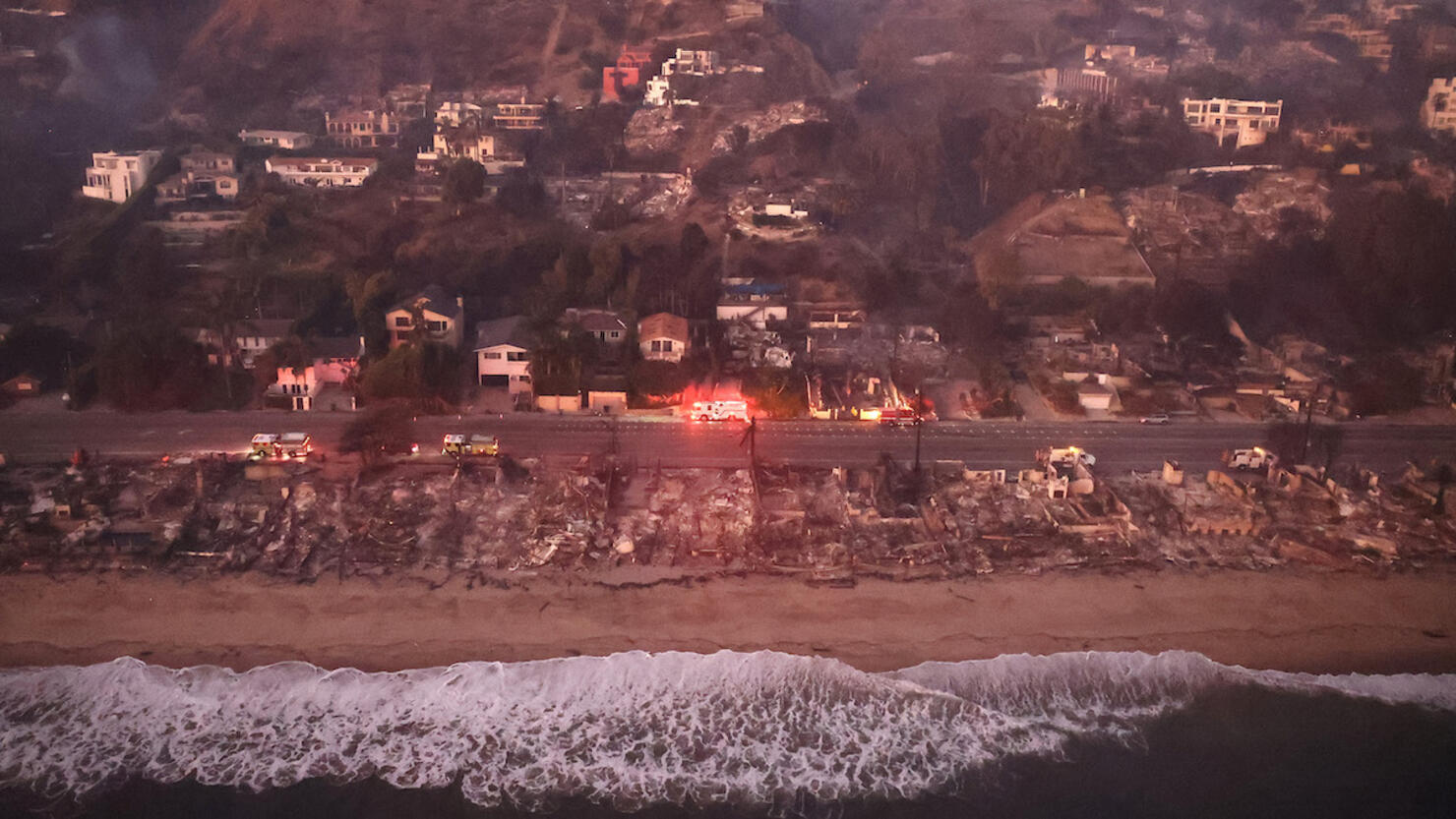 Powerful Winds Fuel Multiple Fires Across Los Angeles Area