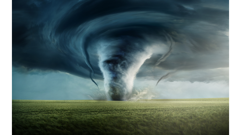 Large Tornado Storm In The Countryside