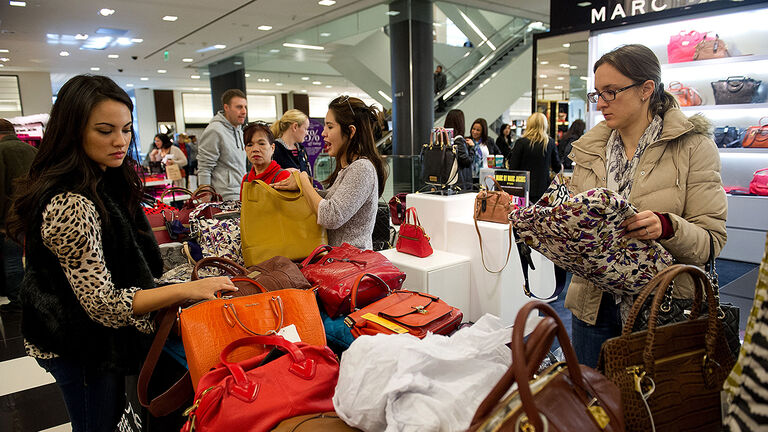 Views of Shopping at the Westfield San Francisco Centre on Black Friday