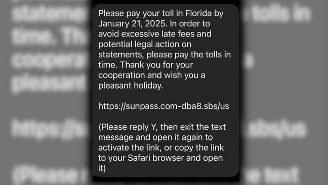 Sunpass/FDOT Tolls Text Scam