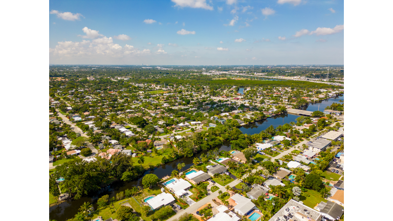 Aerial photo river around Wilton Manors