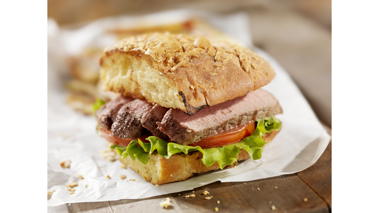 Steak Sandwich with French Fries