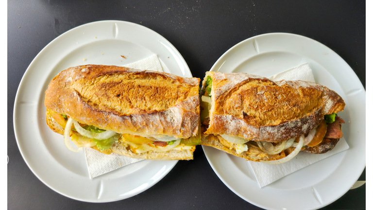 Big roast ham sandwich