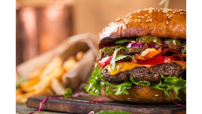 Close-up of home made burgers