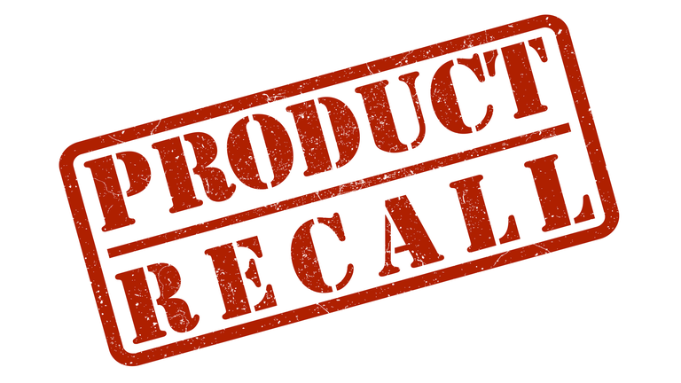 red product recall rubber stamp print on white background vector illustration