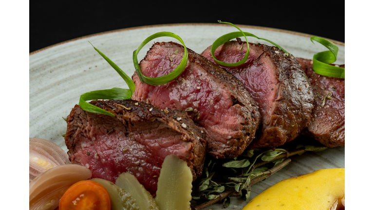 grilled meat angus potato cream