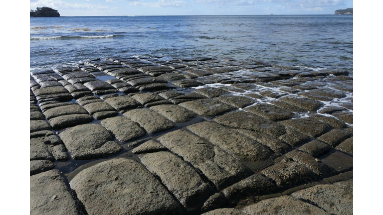 Tessellated Pavement in Tasman Peninsula Tasmania Australia.