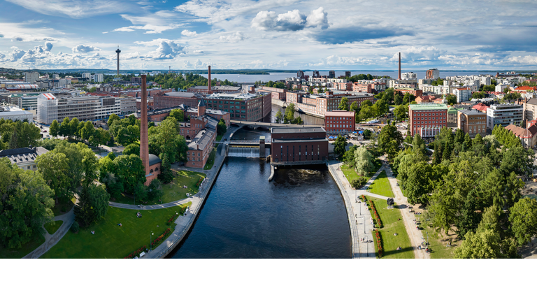 Tampere Cityscape in Summer Finland Aerial City View