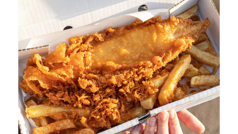 Fish and Chips with peas