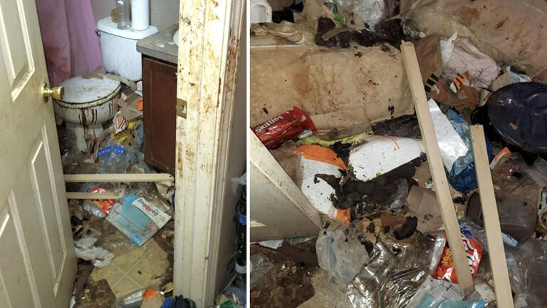 Horrific living conditions where three children were found living