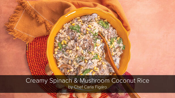 Ingles Creamy Spinach & Mushroom Coconut Rice Recipe