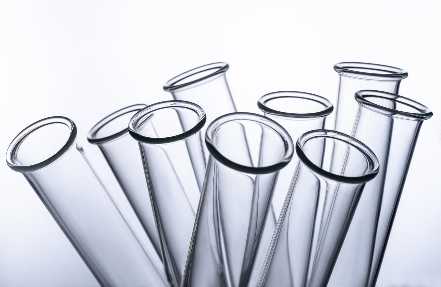 Studio shot of empty test tubes
