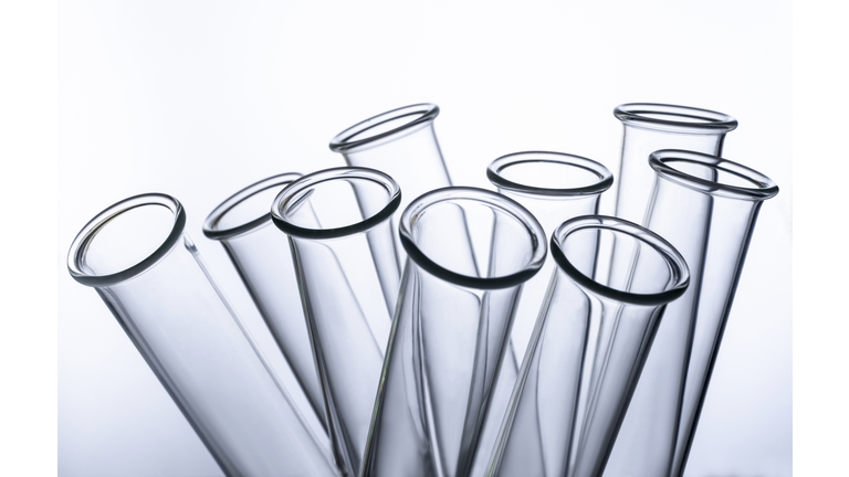 Studio shot of empty test tubes