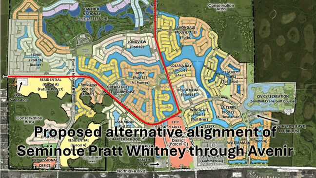 Proposed Map Of Seminole Pratt Whitney Road Extension