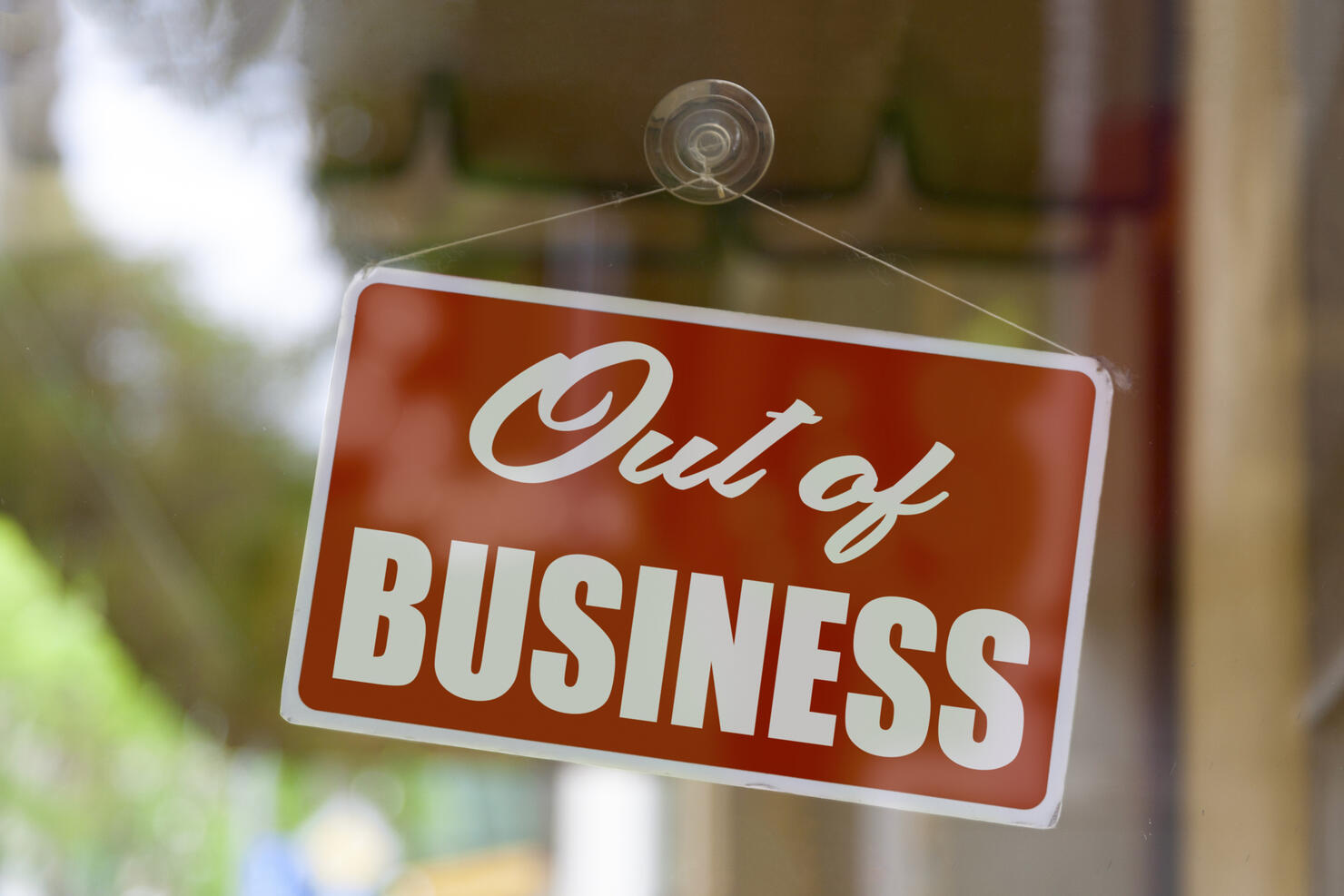 Out of business sign