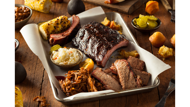 Barbecue Smoked Brisket and Ribs Platter