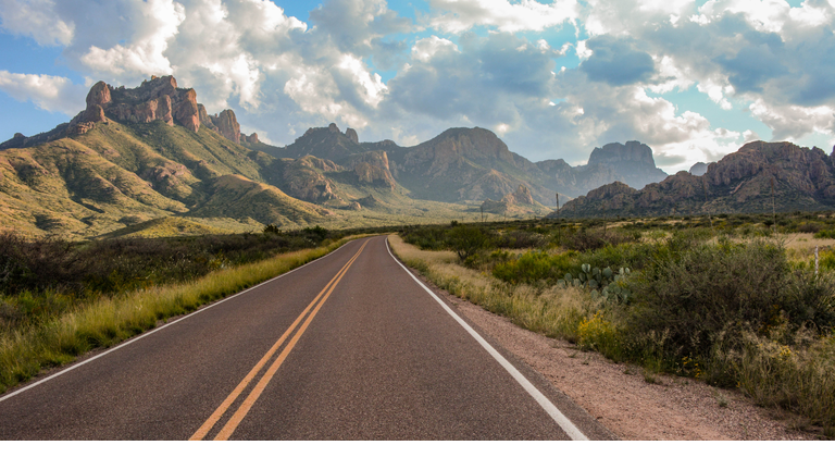 Empty road in mountains