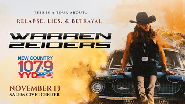 Win Tickets to WARREN ZEIDERS at Salem Civic Center From New Country 107.9 YYD!