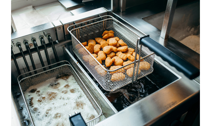 Deep fryers and grill, equipment of a fast food restaurant