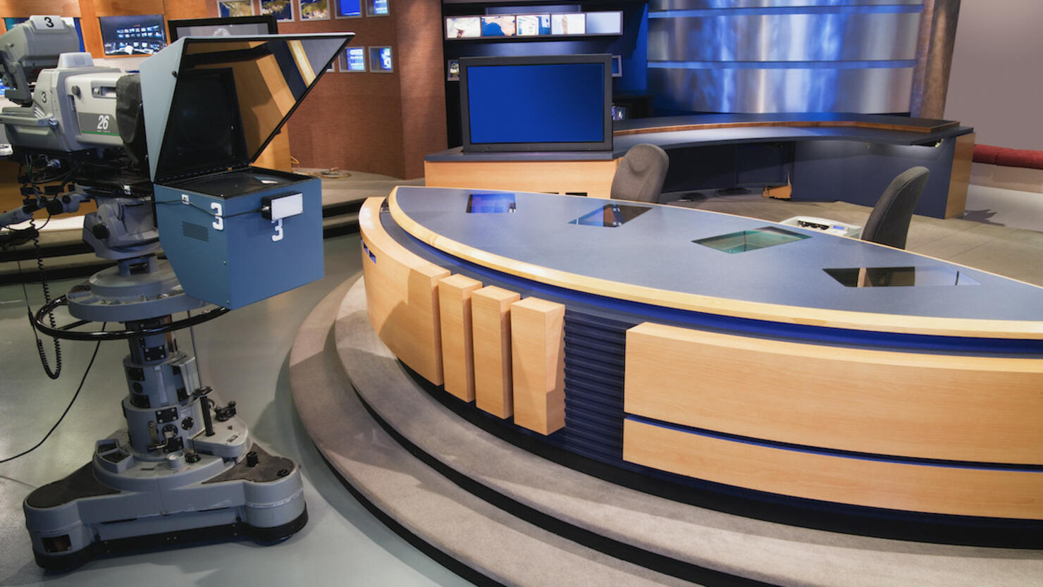 Set for newsroom filming