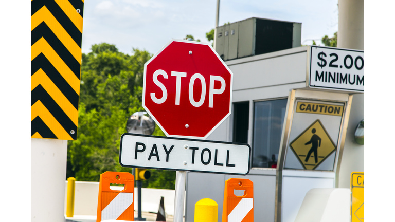 Toll Road sign at a toll bridge in Texas