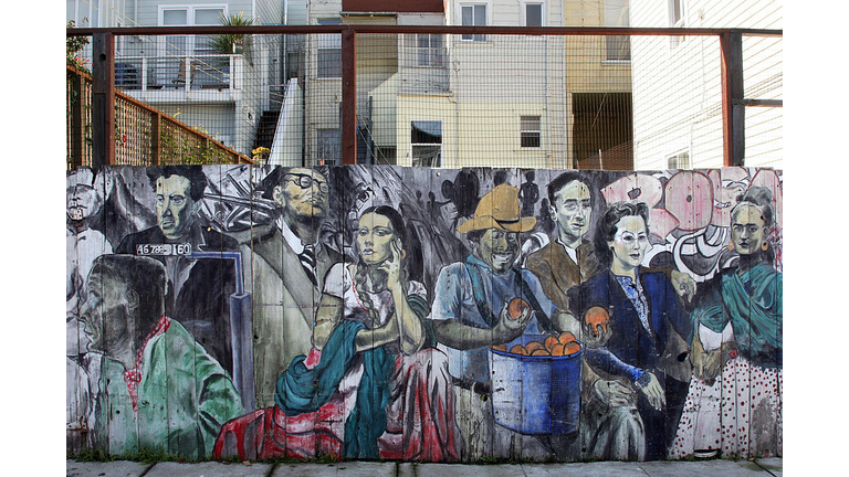 Murals are seen 23 December 2006 on Balm