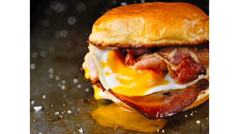 rustic bacon egg breakfast sandwich bun