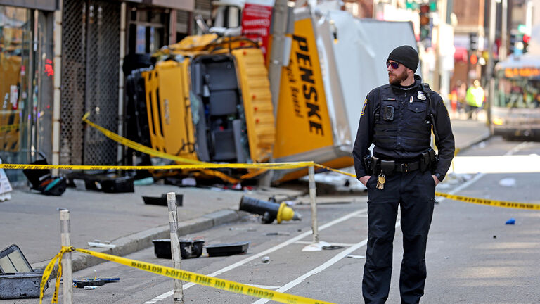 Truck hits Pedestrians