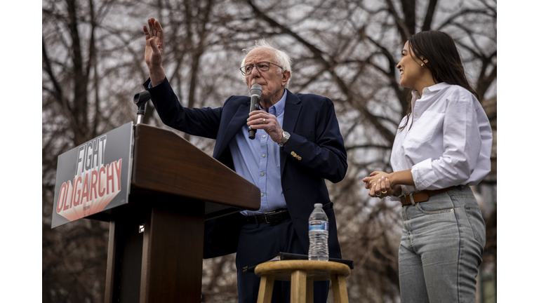 Bernie Sanders And Alexandria Ocasio-Cortez Hold A Rally In Denver