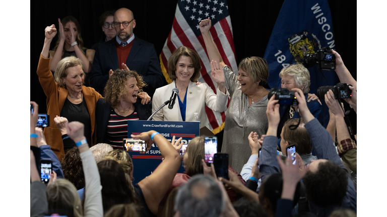 Wisconsin Supreme Court Justice Candidate Judge Susan Crawford Holds Her Election Night Event