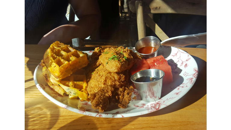 Chicken and waffles, Yardbird, Miami Beach