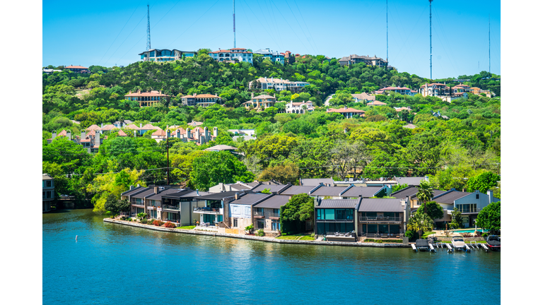 Homes along West Lake in Austin Texas
