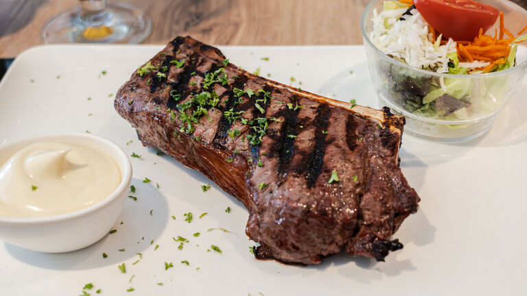 Large T-bone steak.