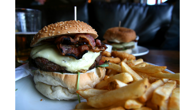 Burger in a pub