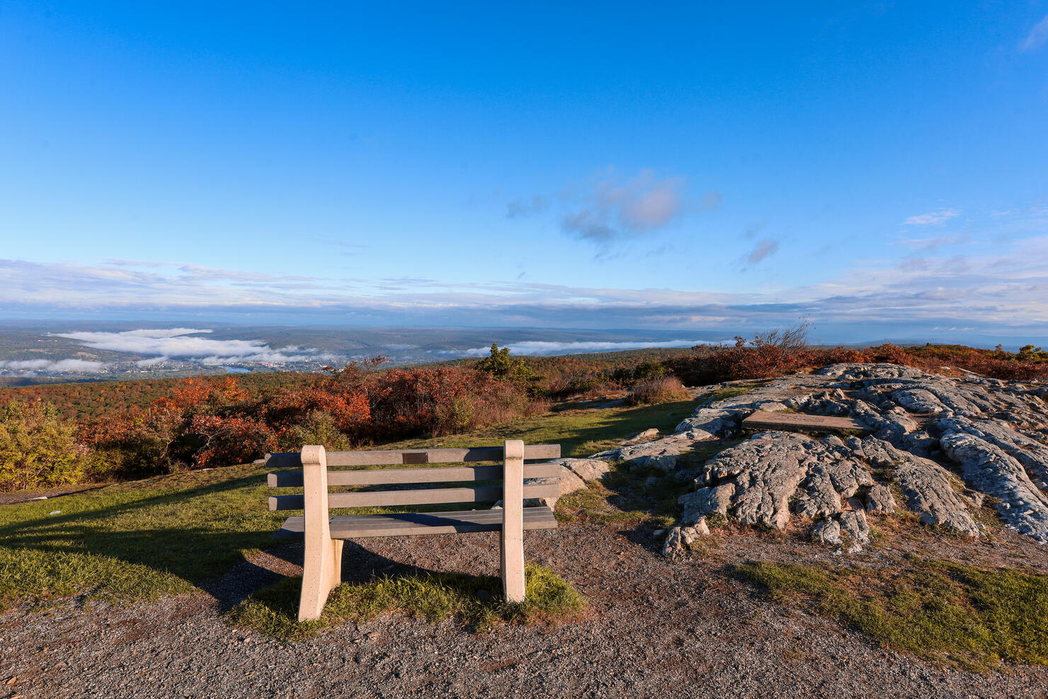 View of High Point State Park, NJ, Sussex County, crisp fall morning.