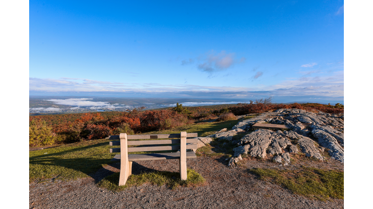 View of High Point State Park, NJ, Sussex County, crisp fall morning.