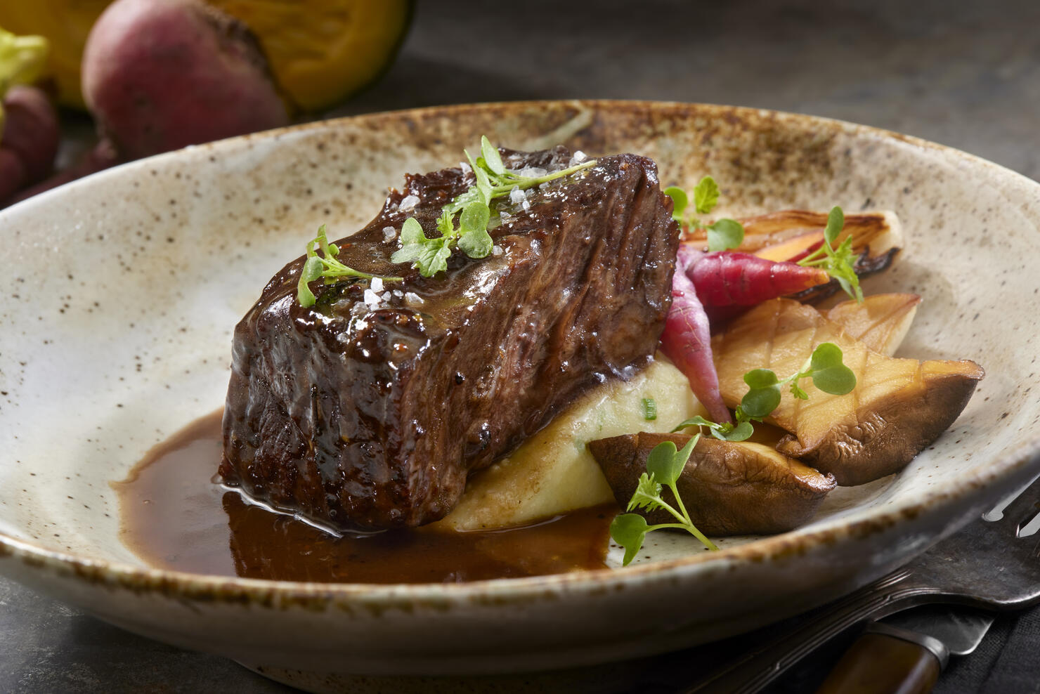 Red Wine Braised Boneless Short Rib with Black Truffle Au jus