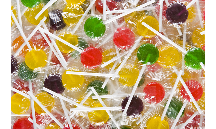 Background filled with colorful lollipops