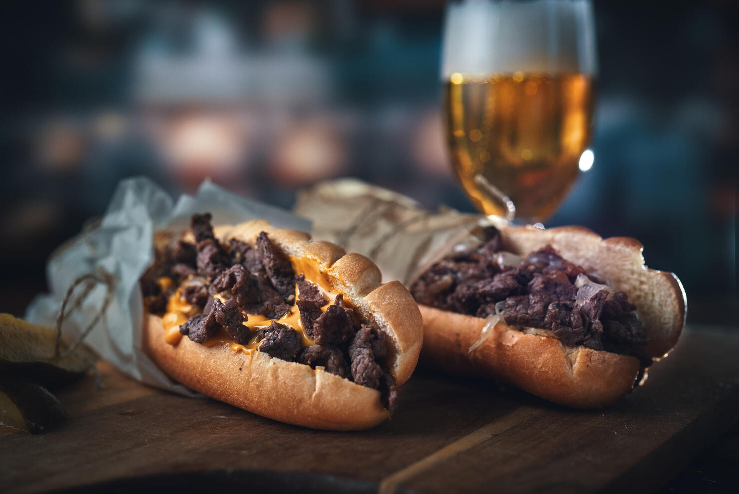 Chili Cheese Steak Sandwich Philly Style