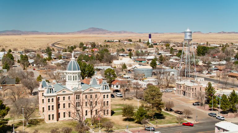 Aerial View of Marfa City Hall