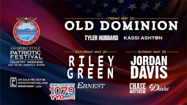 New Country 107.9 YYD Has Your LAST CHANCE to Win Tickets to the 2025 PATRIOTIC FESTIVAL at Norfolk Scope Arena!